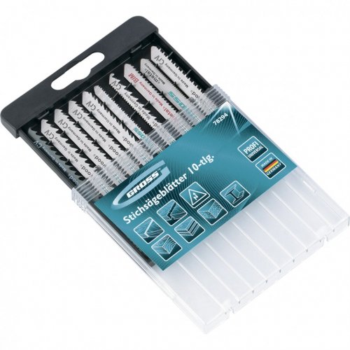 Набор полотен для электролобзика универсальный, 10 шт, Profi, пластиковый кейс Gross 78294