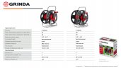 GRINDA HRM-45, для шлангов 45м x 1/2″ и 15м х 3/4″, стальные опоры, пластиковый барабан, катушка для шлангов (8-428405)