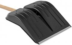 Лопата для уборки снега пластиковая, 400х420х1425 мм, деревянный черенок 1 сорт, Россия, Сибртех 615805