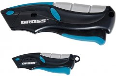 Набор ножей, ремонтно-монтажный, трехкомпонентные рукоятки, авто выброс, возврат лезвия, 100 мм, 2 заточенных лезвия, 170 мм, 5 заточенных лезвия, 2 шт Gross 78876