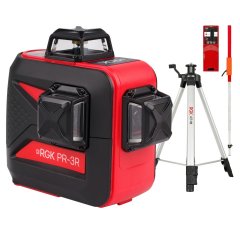 Комплект: лазерный уровень RGK PR-3R с калибровкой + штатив RGK LET-150 рейка RGK LR-2 приемник RGK LD-9