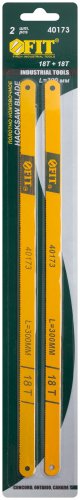 Полотна ножовочные по металлу, легированная сталь, 20 Cr, 300 мм, в блистере 2 шт. ( 18 ТPI ) FIT 40173