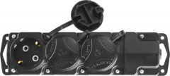 Колодка для удлинителя, 3 гнезда, заземление, защитные крышки, IP44, 3500Вт, СИБИН 55114-3