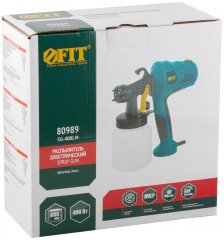 Распылитель электрический 400 Вт; 2,0 мм; 800 мл; 40 din/сек; 650 мл/мин; HVLP; коробка FIT 80989