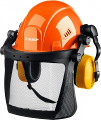 Защитная каска ЗУБР триада, в комплекте с наушниками и защитным экраном 11099