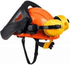 Защитная каска ЗУБР триада, в комплекте с наушниками и защитным экраном 11099