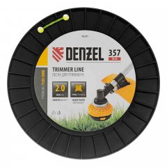 Леска для триммера витой квадрат, 2,0мм х 357м, на DIN катушке FLEX CORD Denzel 96297