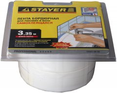 Лента бордюрная самоклеящаяся (30 мм; 3.35 м) для ванн, раковин STAYER 12341-30-30