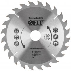 Диск пильный для циркулярных пил по дереву 200 х 30/25,4 х 24T FIT 37745