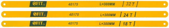 Полотна ножовочные по металлу, легированная сталь, 20 Cr, 300 мм, в блистере 3 шт. (18ТPI+24ТPI+32ТPI) FIT 40175