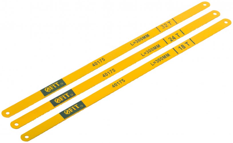 Полотна ножовочные по металлу, легированная сталь, 20 Cr, 300 мм, в блистере 3 шт. (18ТPI+24ТPI+32ТPI) FIT 40175