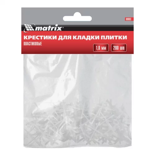 Крестики, 1.0 мм, для кладки плитки, 200 шт MATRIX 88083