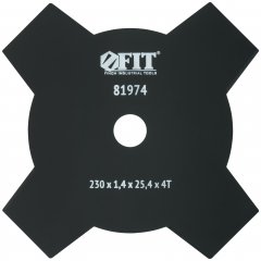Нож для триммера, 4 лопасти, 2-х сторонние лезвия  230х25,4х4Т FIT 81974