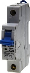 Автоматический выключатель СВЕТОЗАР 1-полюсный, 20 A, C, откл. сп. 6 кА, 230 / 400 В SV-49061-20-C