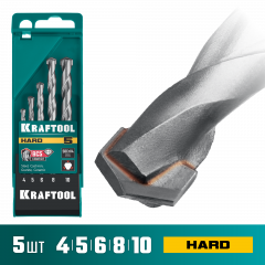 Набор сверл по по твёрдым материалам KRAFTOOL Hard 5 шт, 4-5-6-8-10 мм 29177-H5
