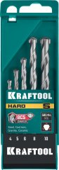 Набор сверл по по твёрдым материалам KRAFTOOL Hard 5 шт, 4-5-6-8-10 мм 29177-H5