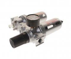 Блок подготовки воздуха (лубрикатор,осушитель) 3/8" пластик. переключ. 150PSI 2500л/мин. 125мл JTC-JW0889-803