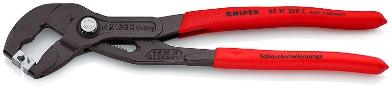 Щипцы для хомутов от шлангов фосфатированные, серого цвета 250 мм, KNIPEX, ( KN-8551250C )