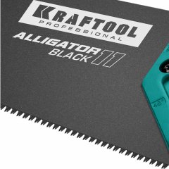 Ножовка для точного реза KRAFTOOL "Alligator BLACK", 550 мм, 11 TPI 3D зуб, 15205-55