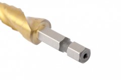 Сверло ступенчатое 4-5-6-7-8-9-10-11-12 мм, HSS, спиральный профиль, шестигранный хвостовик Matrix 72353