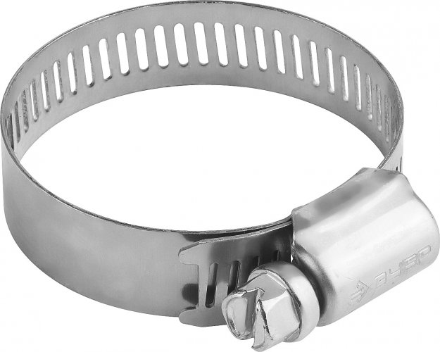 Хомуты "ЭКСПЕРТ" ЗУБР, нержавеющая сталь, просечная лента 12 мм, 38-59 мм, 4 шт 37815-038-59-4