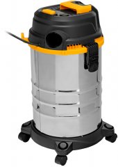 Пылесос строительный RVC30, 1400 Вт, бак 30 л, шланг 3 м, розетка с автосинхр. Denzel