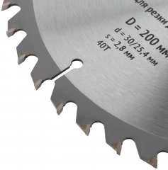 Диск пильный для циркулярных пил по дереву 200 х 30/25,4 х 40T FIT 37746