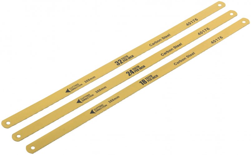 Полотна ножовочные по металлу односторонние 300 мм, набор 6 шт. на подвесе ( 18ТPI+24ТPI+32ТPI ) FIT 40176