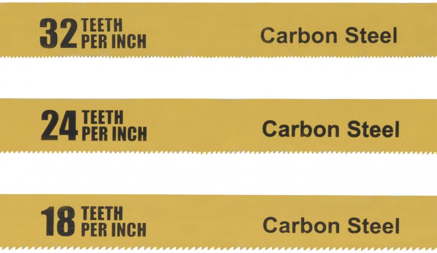 Полотна ножовочные по металлу односторонние 300 мм, набор 6 шт. на подвесе ( 18ТPI+24ТPI+32ТPI ) FIT 40176