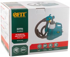 Распылитель электрический стационарный 650 Вт; 2,0 мм; 800 мл; 80 din/сек; 400 мл/мин; HVLP; коробка FIT 80996