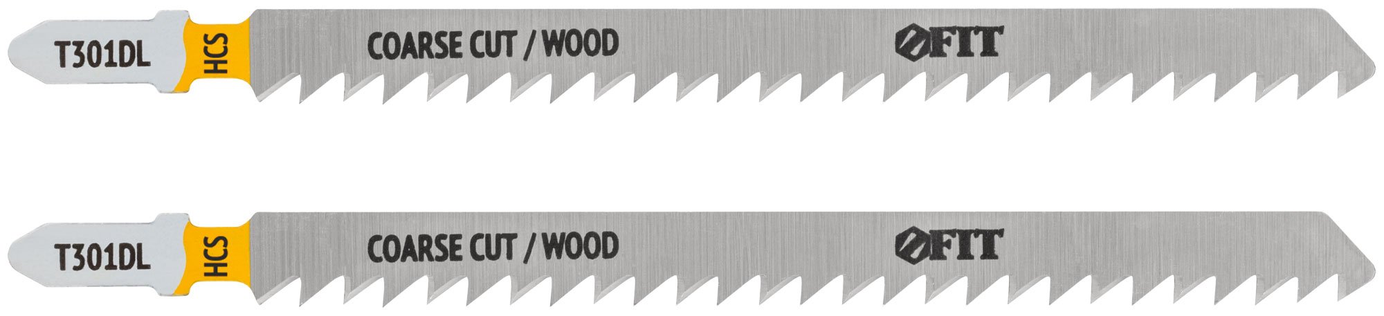 Полотна по дереву, HCS, шлифованные под свободным углом зубья, 132/106/4 мм (T301DL), 2 шт. FIT 40899
