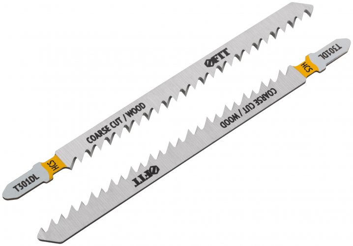 Полотна по дереву, HCS, шлифованные под свободным углом зубья, 132/106/4 мм (T301DL), 2 шт. FIT 40899