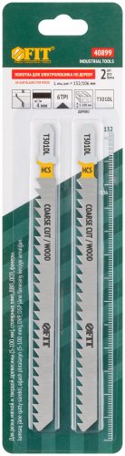 Полотна по дереву, HCS, шлифованные под свободным углом зубья, 132/106/4 мм (T301DL), 2 шт. FIT 40899