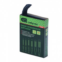 Набор пробойников для кожи 3 4 6 8 10 12.5 мм, 6 шт, чехол Сибртех 18306