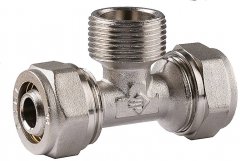 Тройник соединительный (20х20 мм; 3/4"; 2 мм; цанга-штуцер) для трубопровода ЗУБР 51404-20-3/4