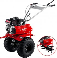 Бензиновый мотоблок с понижающей передачей, 7 л.с., увеличенные колёса, ЗУБР, МТБ-400 У