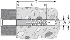 Дюбель распорный "ЕВРО" полипропиленовый 500 шт. (10х50 мм) ЗУБР 301010-10-050