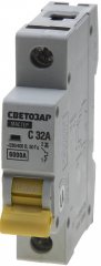 Автоматический выключатель СВЕТОЗАР 1-полюсный, 32 A, C, откл. сп. 6 кА, 230 / 400 В SV-49061-32-C