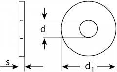 Кузовная шайба ЗУБР DIN 9021, 16 мм, 5 кг, (примерно 128 шт.) оцинкованная 303820-16
