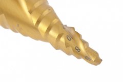 Сверло ступенчатое, 6-8-10-12-14-16-18-20-22-24-26-28-30 мм, HSS, спиральный профиль, трехгранный хвостовик Matrix 72357