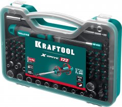 Набор: отвертка-битодержатель с насадками KRAFTOOL X-drive-122 122 шт. 26816