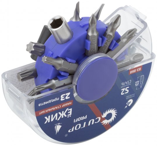 Набор бит в пластиковом боксе "Ёжик", 23 предмета CUTOP 83-868