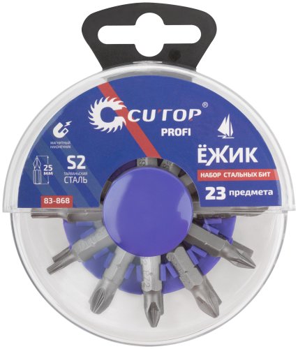 Набор бит в пластиковом боксе "Ёжик", 23 предмета CUTOP 83-868