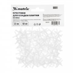 Крестики, 3.0 мм, для кладки плитки, 150 шт Matrix 88091