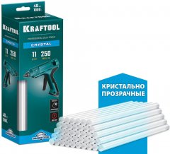 Кристально прозрачные клеевые стержни KRAFTOOL Crystal 40 шт, 11x250 мм 06846-40
