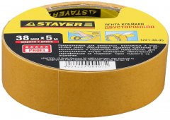 Клеящая двухсторонняя лента STAYER 38 мм, 5 м 1221-38-05