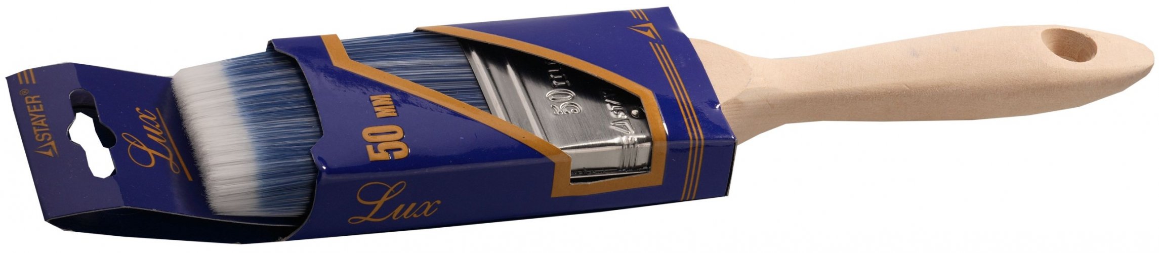 STAYER AQUA-LUX, 63 мм, 2.5″, искусственная щетина, деревянная ручка, для воднодисперсионных и акриловых ЛКМ, плоская кисть (01055-063)