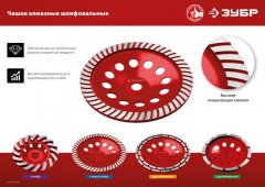 Чашка алмазная однорядная 115 мм ЗУБР Мастер, 33377-115