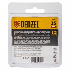 Бита IMPACT, PZ2x25 мм, лазерная обработка шлица, сталь S2, 10 шт., Е 6,3 Denzel 11687