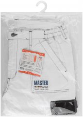 Брюки рабочие белые, эластичный пояс, 6 карманов, размер XXL MASTER COLOR 30-8014